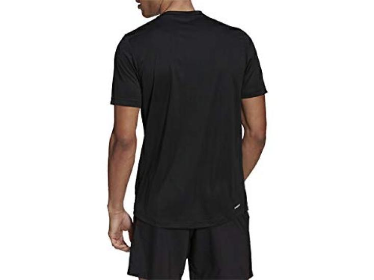 Adidas Aero Lady Designed To Move Sports Short Sleeve T-Shirt, Men's, 42164, Black/White (GM2090)