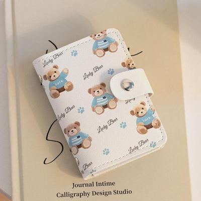 Ultra-Thin Cute Cartoon Card Holder: Large Capacity, Multiple Card Slots, Buckle Closure, Compact Design for Women & Men, Driver's License Holder