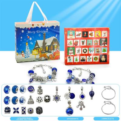 2023 Christmas Advent Calendar Gifts, DIY Bracelet Making Kit For For Kids Adult, 24-Days Christmas Countdown Calendar Jewelry Gifts