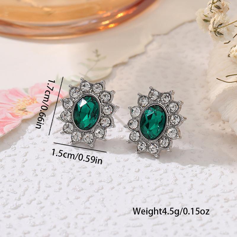 Women's Light Luxury Women's Colored Zircon Earrings, Colorful Treasure Earrings, Multi-color.