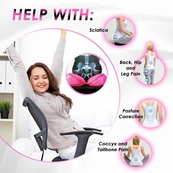 New Dual Comfort Orthopedic Cushion Pelvis Pillow Lift Hips Up Seat Cushion Multifunction Plush Cushion Latex Granules Memory Foam Folding Pad