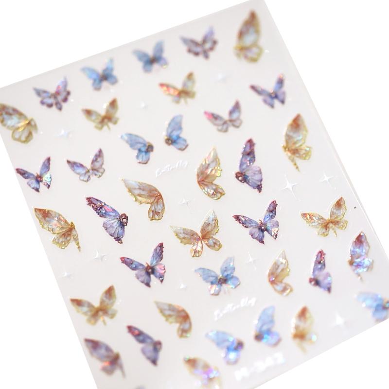 

Nails Art Stickers Butterfly Nail Sticker Shining Nail Decals Self-Adhesive Nail Sticker Nail Art Decorations