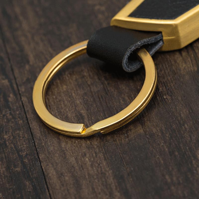 Luxury Leather Men Keychain Black Clasp Creative Diy Keyring Holder Car Key