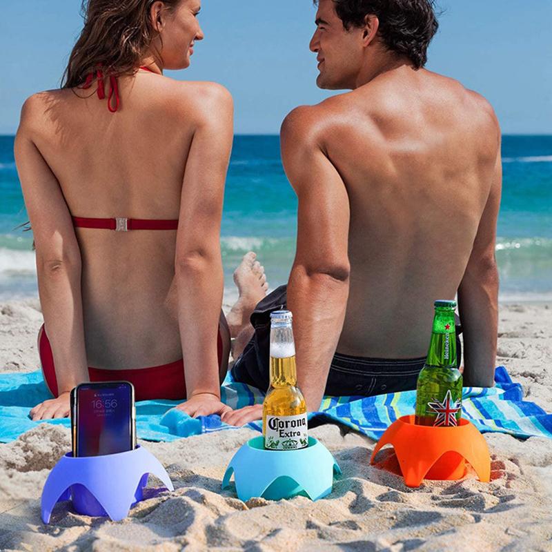 Beach Beverage Cup Holder Sports Cup Accessory Compact Convenient Essential for Beach In Summer Outdoor Party Beach Cup Holder