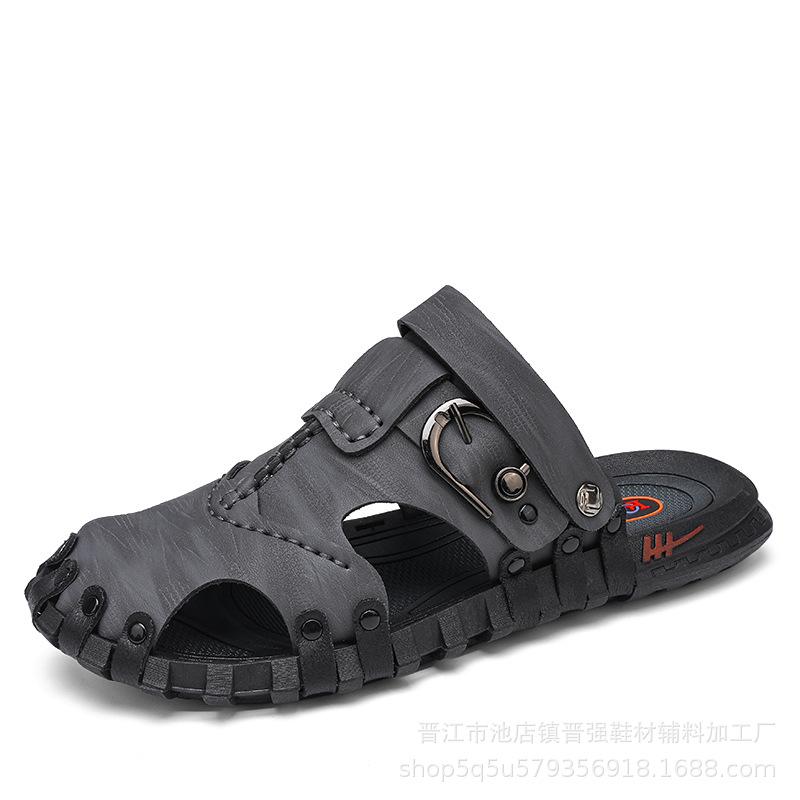 

Большой размер высокое качество микрофибра лето новый повседневный универсальный пляжный баотоу сандалии тапочки нескользящие тапочки обувь с отверстиями 46 серый