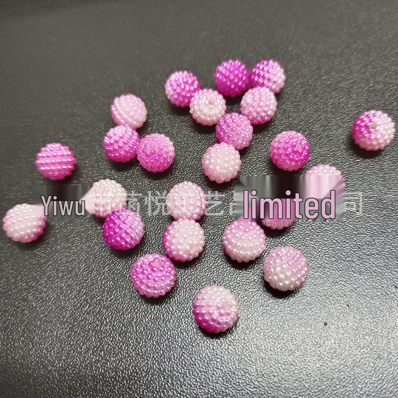 10mm Gradient Bayberry Ball ABS Hairpin with Two-Color Butterfly Orchid Core Bead