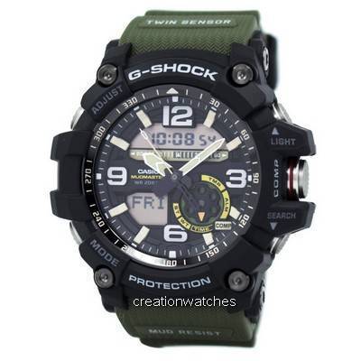 Восстановленные часы Casio G-Shock Mudmaster Аналогово-цифровые Двойной сенсор GG-1000-1A3 GG1000-1A3 Мужские