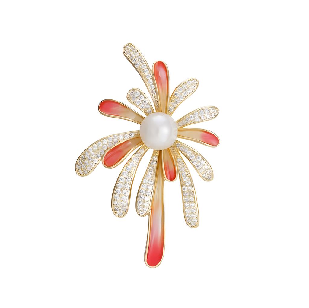 Brilliant Fireworks Brooch, High-end Women's Exquisite Gradient Enamel Brooch, Niche Design Sense Brooch, Suit Accessory