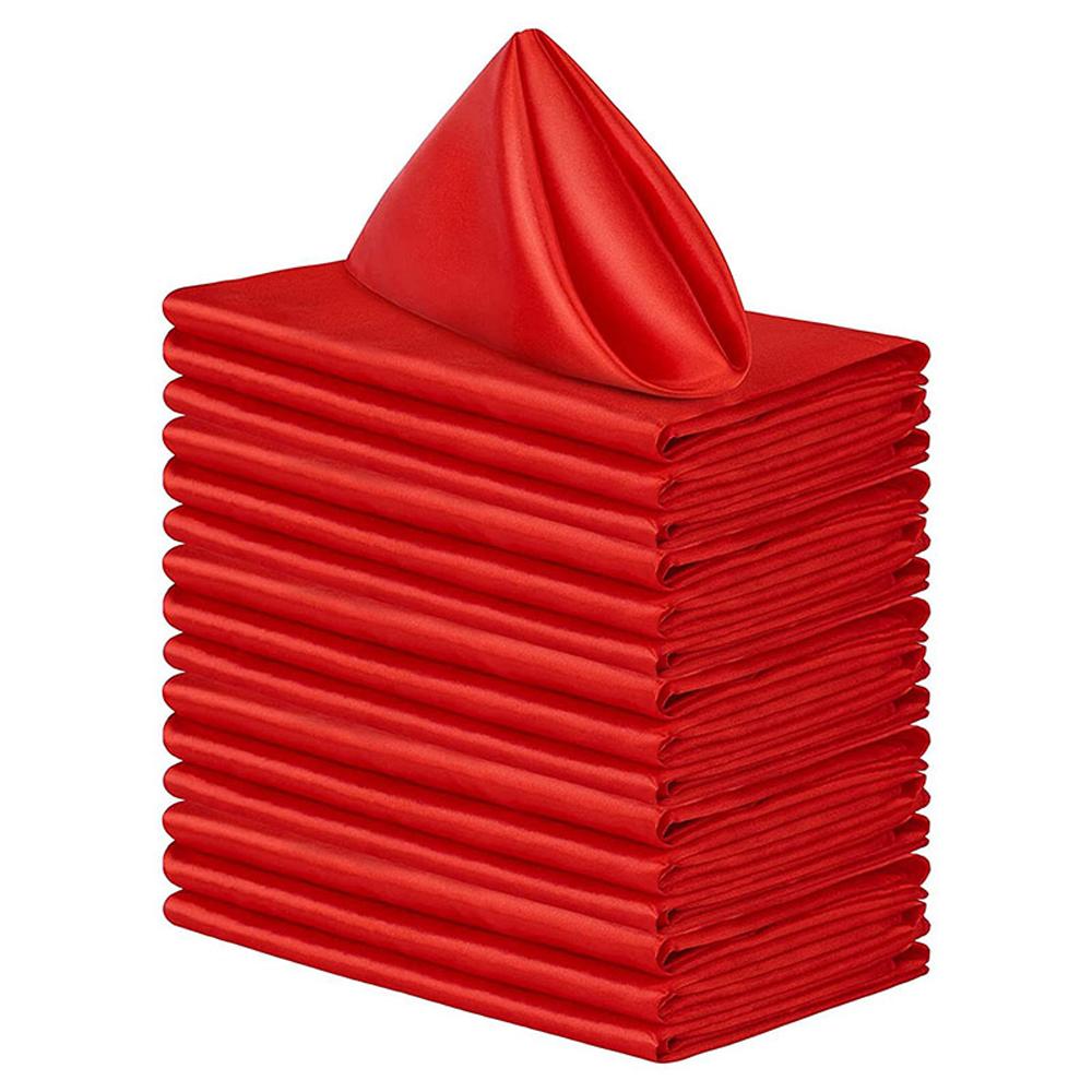 

10 шт. Салфетки для столовой посуды Салфетки из полиэстера и хлопка Салфетки для свадебной вечеринки красный