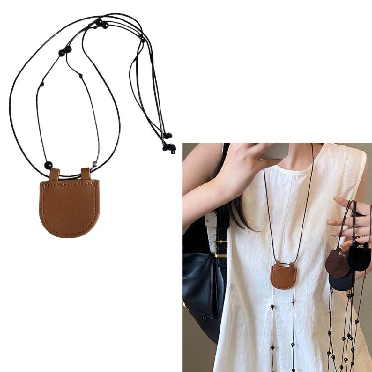 Kulaklık ve Bozuk Para Saklama İçin Zarif Sağlam Deri Kolye Cüzdanı Günlük Kullanım Kolaylığı İçin Pratik Tasarımlar