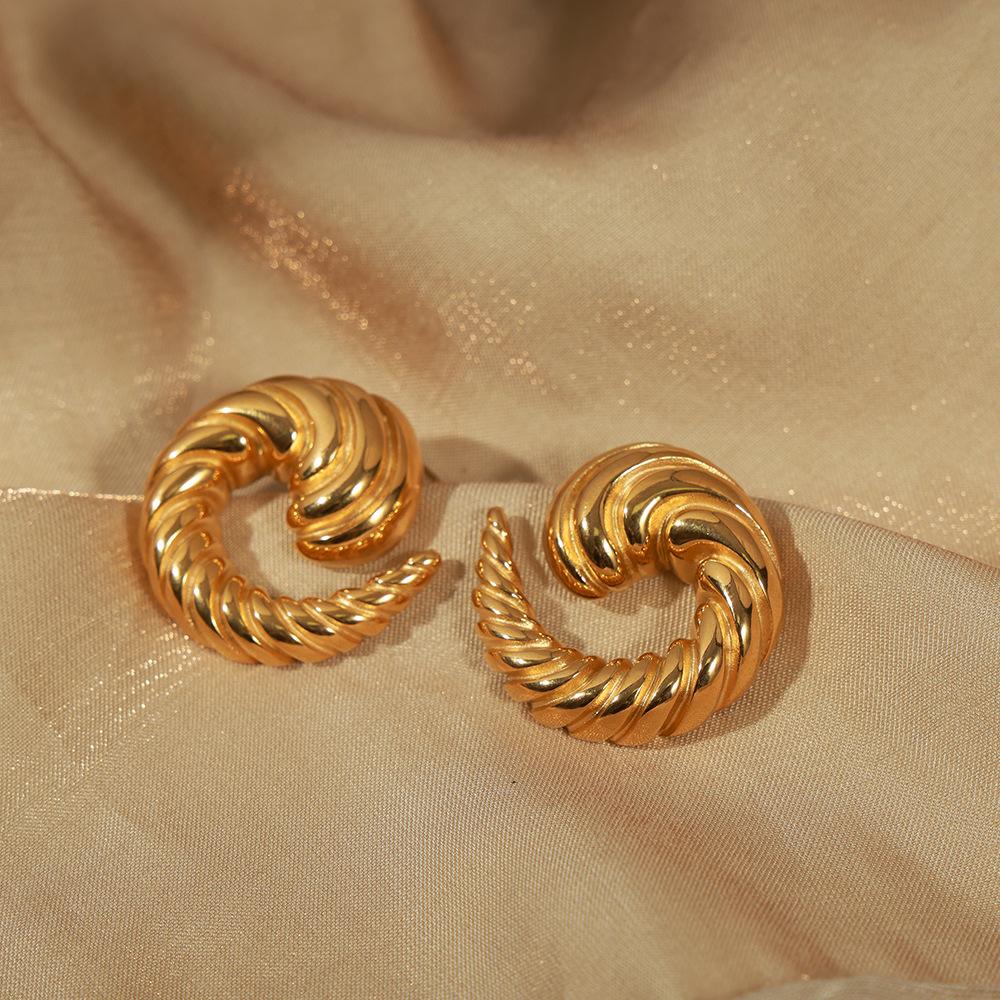 Trend Earrings for Women Stainless Steel Telix Twisted Luxury Stud Earrings Girls High-End Zircon Accessories