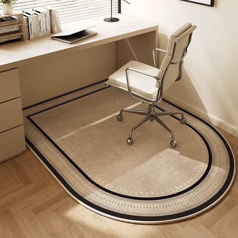Chair Floor Mat Study Bedroom Non-slip Home Carpet Beige Striped Rug Living Room Swivel Chairs TPR Bottom Anti-slip Area Rugs