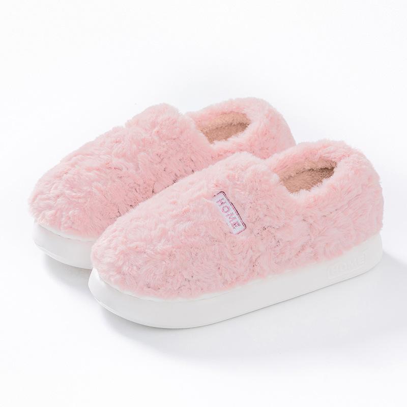 Bag heel cotton shoes autumn and winter fleece mop indoor home thick-soled couple warm and comfortable cotton slippers
