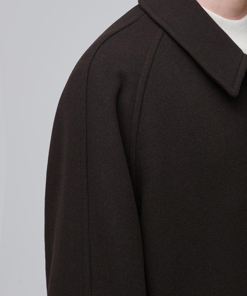 Musinsa Standard Manteau Balmacaan Surdimensionné en Mélange Cachemire [Marron Foncé]