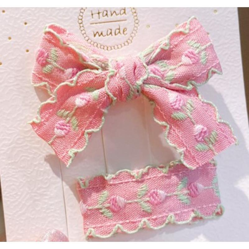 Cute Children Hair Pins Matte Cartoon Fruit Plant Fabric Embroidery BB Hair Clips for Girl Korea Simple Fashion Hair Accessories