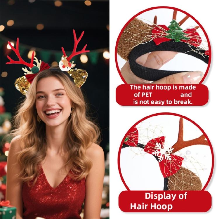 Children Christmas Ears Headbands Masquerades Halloween Hair Hoop for Kids Teens and Adults