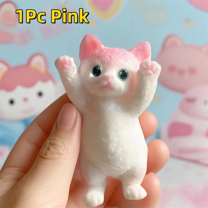 Cat Squishy Squeeze Toys Kawaii Handmade Cat Animal Fufu Sensory Toys Party Favors Gifts for Adults Kids