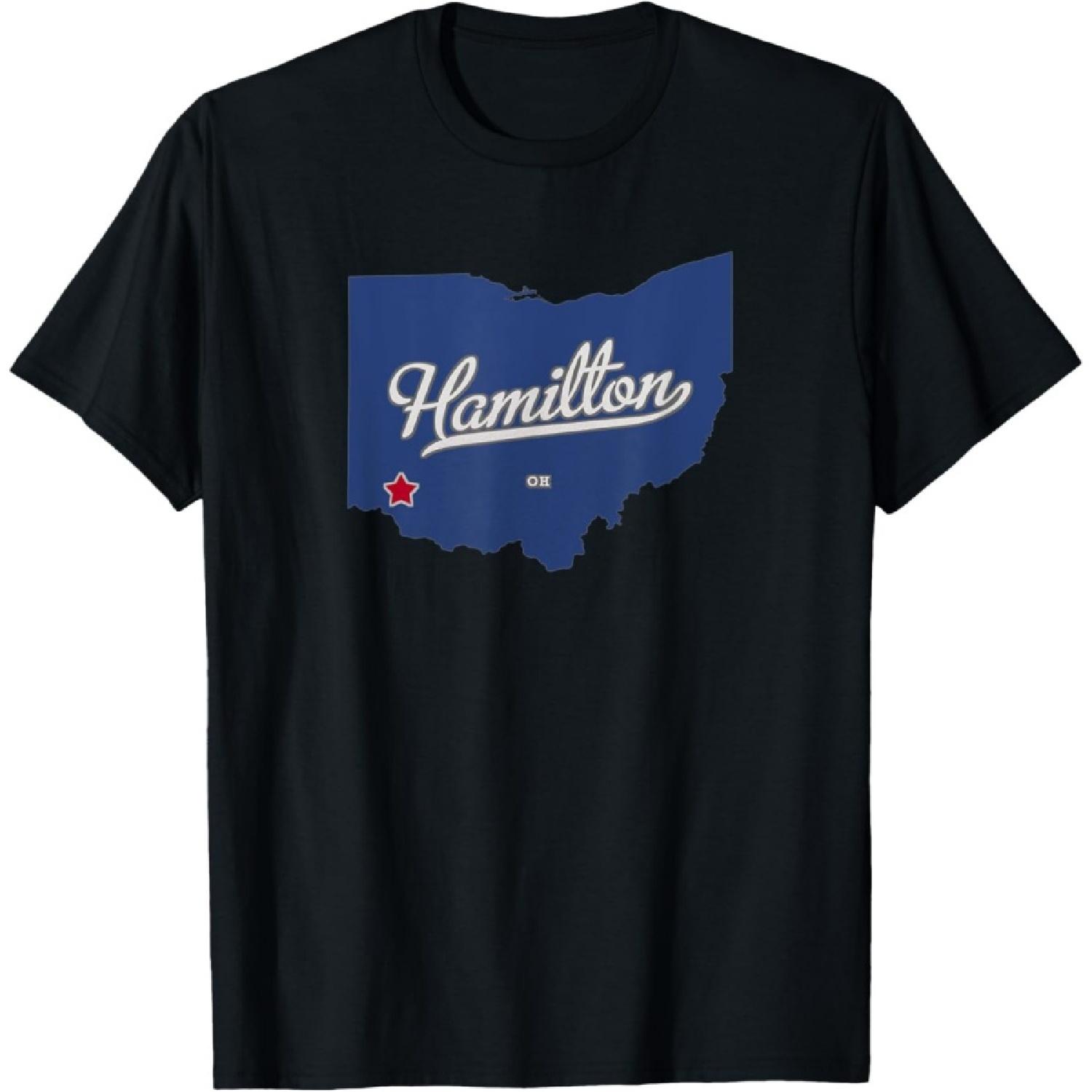 Hamilton Ohio Warren County OH Map T-Shirt(1) S
