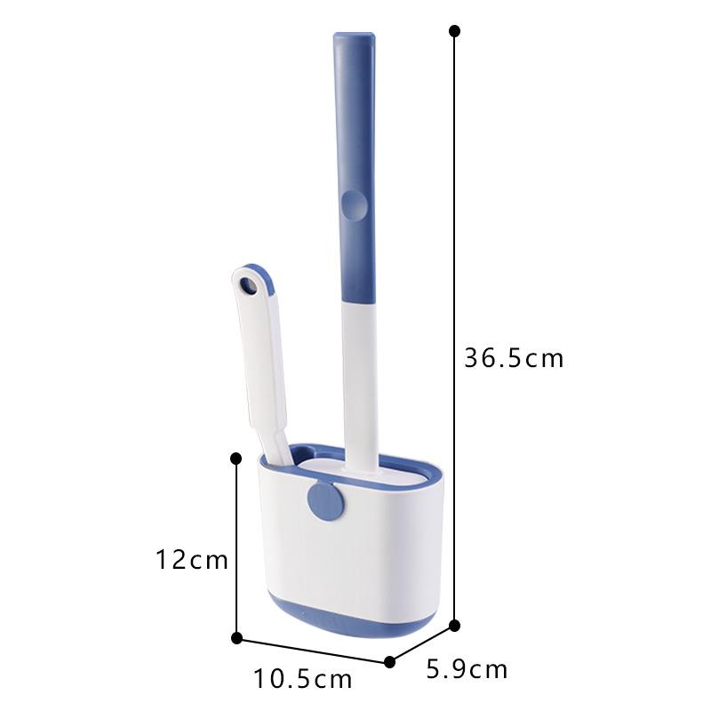 

Набор туалетных щеток Настенная туалетная щетка с держателем для слива Силиконовая плоская головка Гибкая мягкая щетина для чистки Double Brushes синий