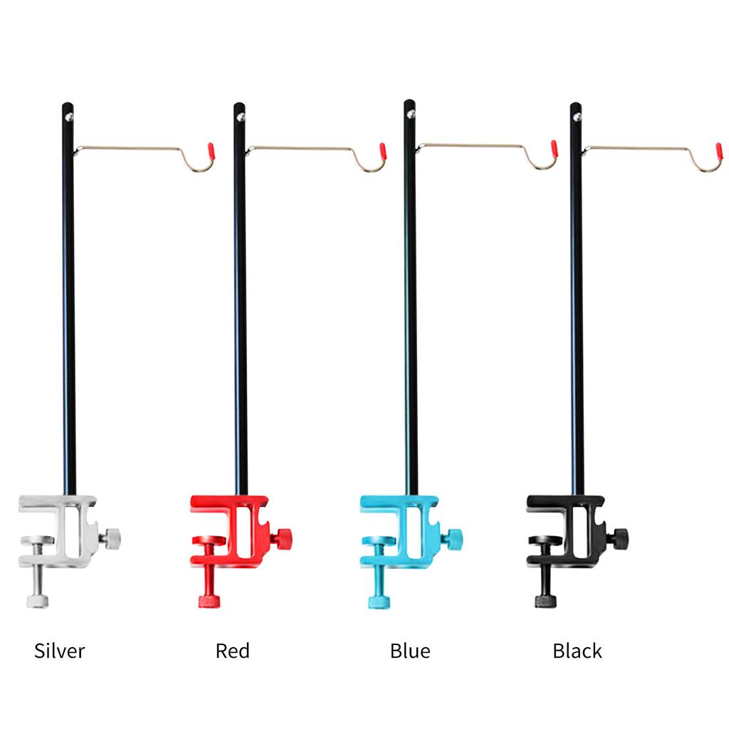 Desktop Light Stand Portable Lamp Pole Aluminum Alloy Table Lantern Hanger Adjustable for Table Thickness Under 3cm