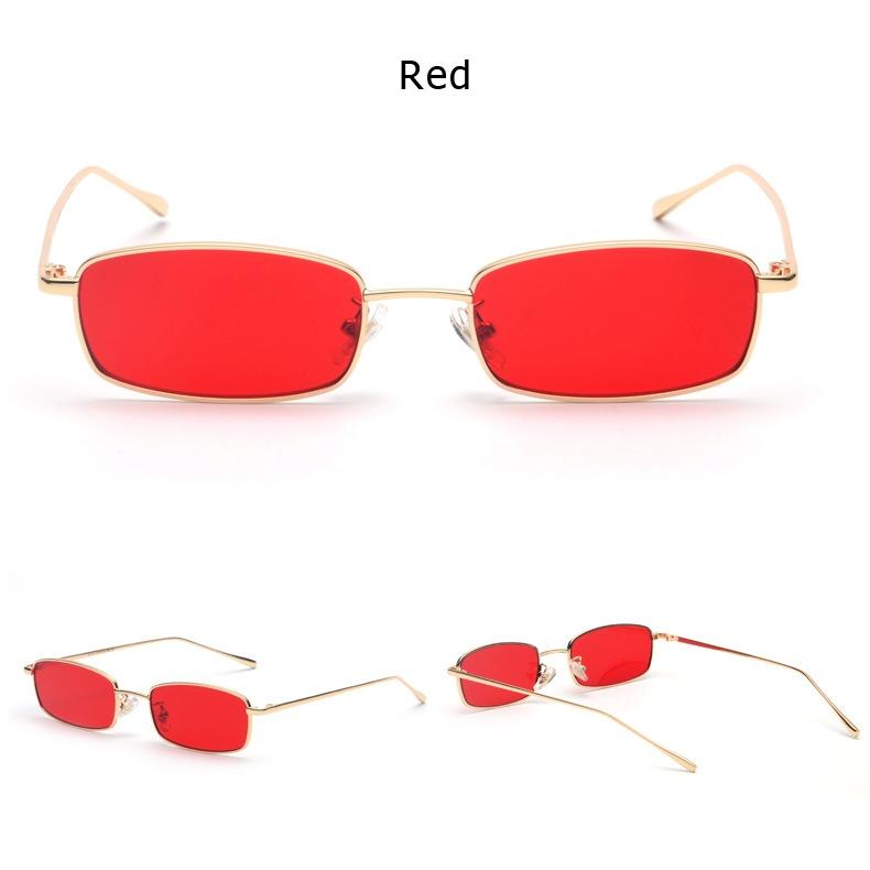 Fashion Women Men Narrow Small Square Sunglasses Retro Classic Trending Candy Color Lens Unique Eyewe