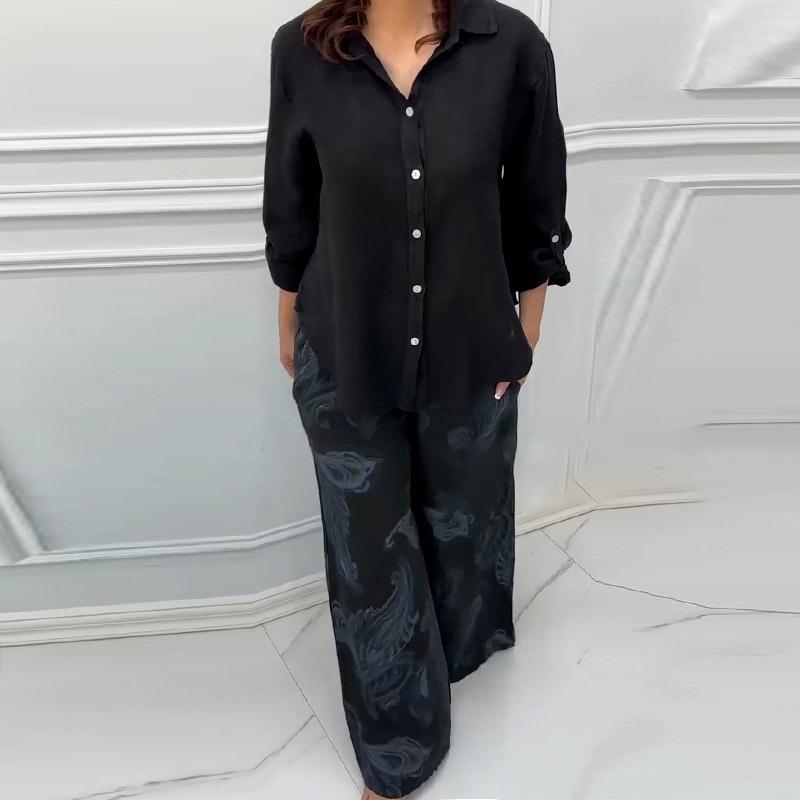 2025 Lato Plus Size Bawełniano-Lniany Kardigan i Luźne Spodnie z Wysokim Stanem Zestaw