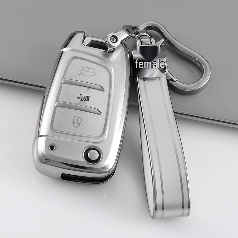 Hyundai Tucson L Quicksand Silver 4-Button Key Case - Korean Car Interior Protective Shell
