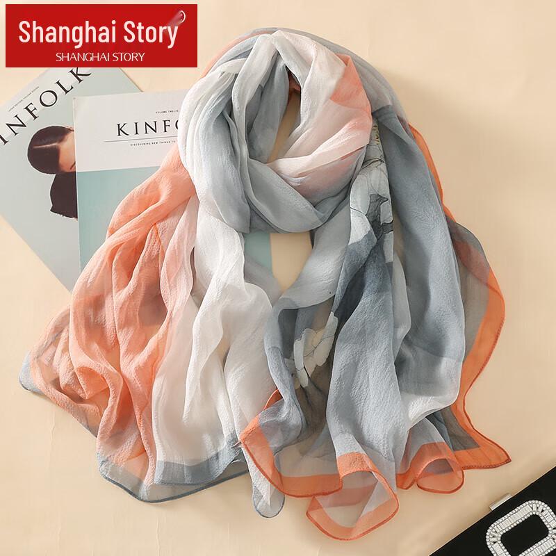 Shanghai Story 100% Mulberry Silk Printed Scarf