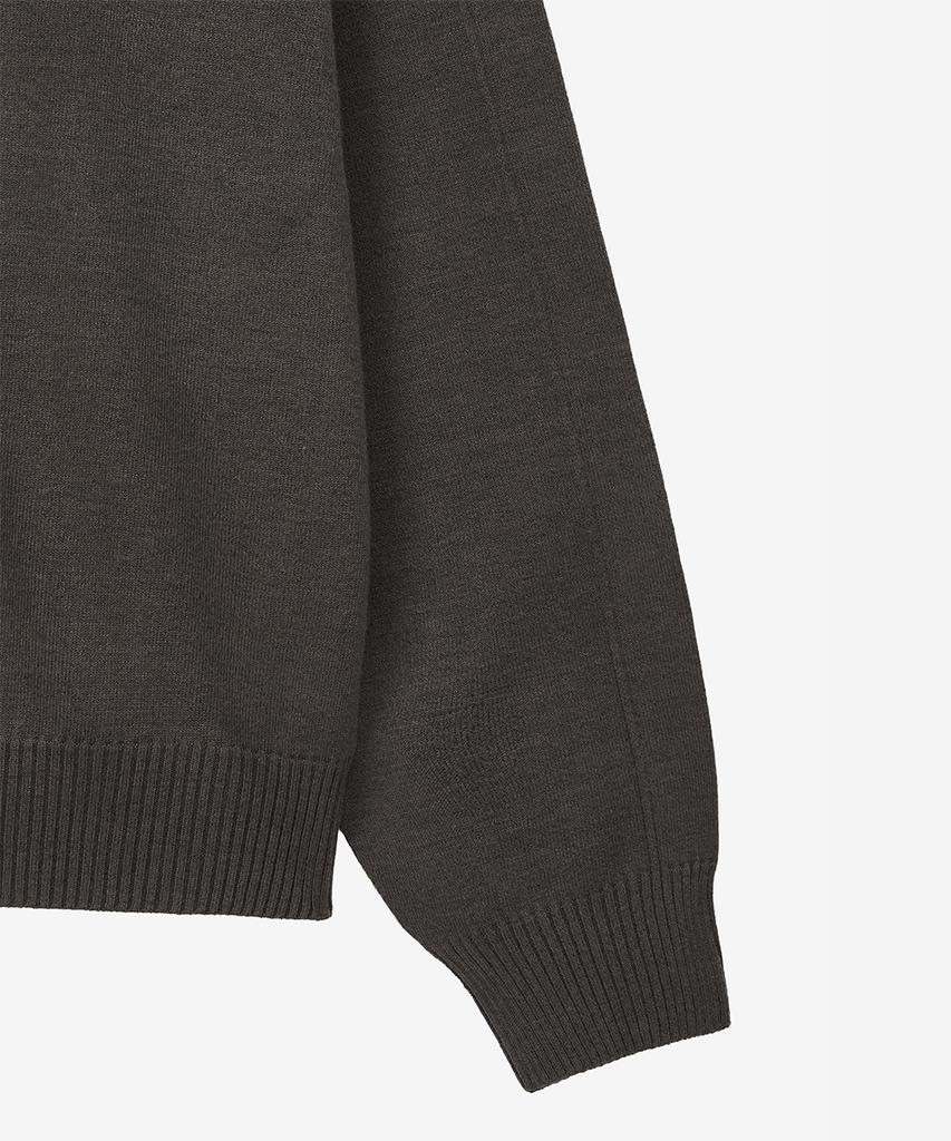 ZIOSONGZIO Semblance Whole Garment Crew Neck Knit Ash Brown Zi2Kt806Aw