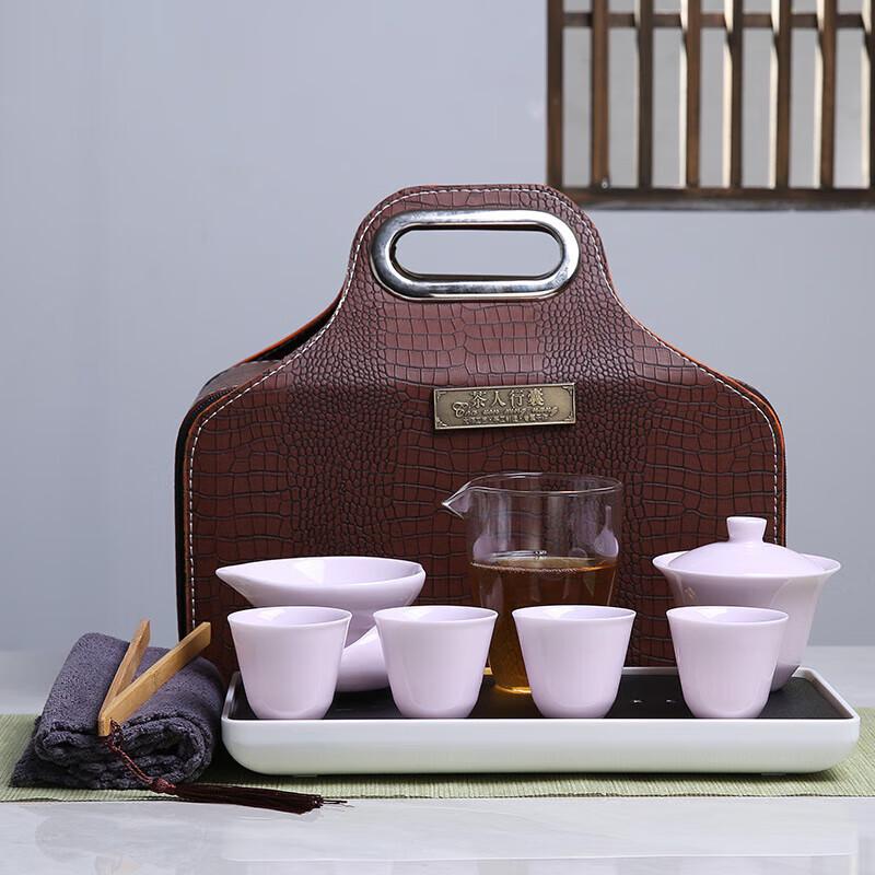 Chaxun Mutton-Fat Jade Porcelain Tea Set - Yellow Gemstone Collection