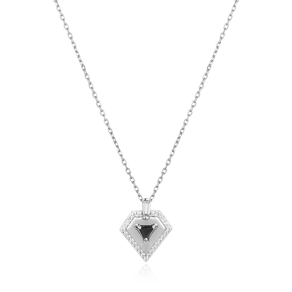 

[Annia Haye] Geometric Onyx 925 Silver Necklace N059-05H