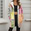 Women's Gradient Print Fashionable Loose Zipper Fleece Hoodie Jacket