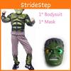 Kids Carnival Fantasy Clothes The Avengers Hulk Muscle Mask Costume
