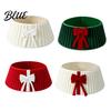 Christmas Tree Skirt Flannel Base Cover Round Wrap with Velvet Bow Decor Ornaments Stand Cover for Holiday Home Decoration Xmas