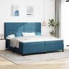 Box Spring Bed with Mattress and Headboard Blue 200 x 200 cm Velvet