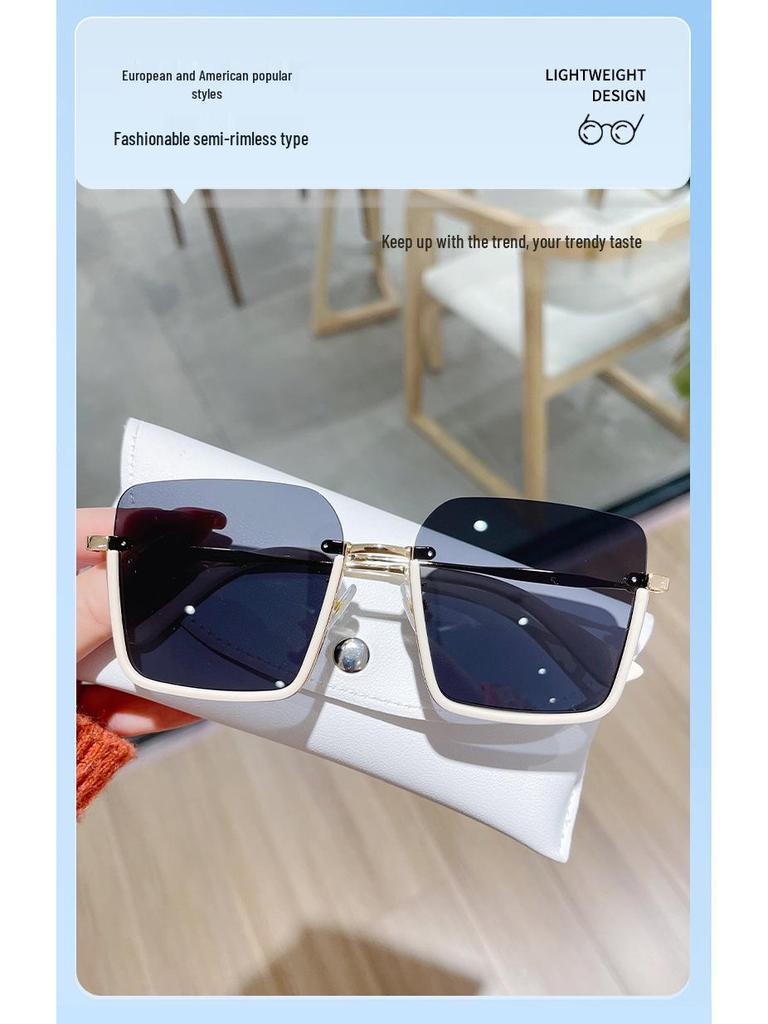 2025 Trendy Women's Large Square Sunglasses - Korean Style, Anti-UV, Face Slimming Design