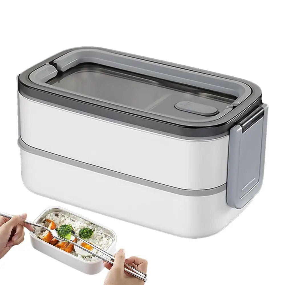 Double Layer Insulated Food Container Leak-proof Leak-Resistant Divides Food Container Sealed Design Portable