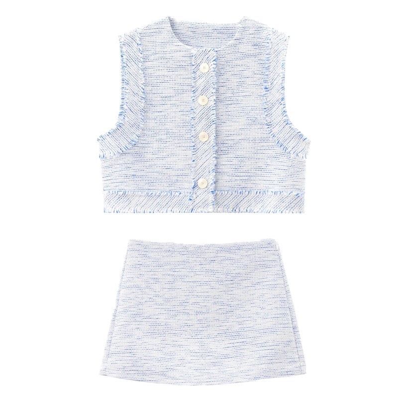 Fashion Style 2024 Autumn New Women's Sleeveless Casual Vest Vest Mid-Waist Skirt 8136588