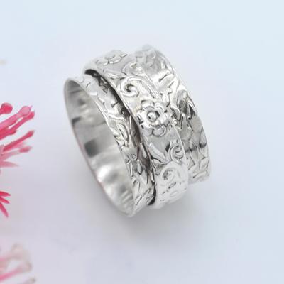 Handmade Meditation Spinner Ring Solid 925 Sterling Silver Fine Jewelry Men's Ring Christmas Gift