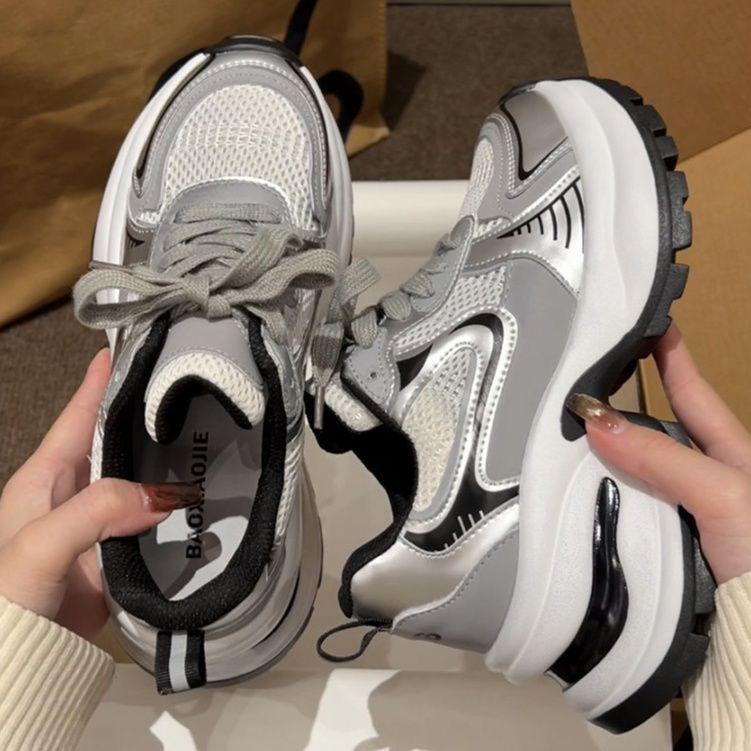 Fried Street Dad Shoes Girl 2025 Summer New Thick-soled Mesh Lightweight Soft-soled Versatile Sports and Leisure Shoes ins Tide