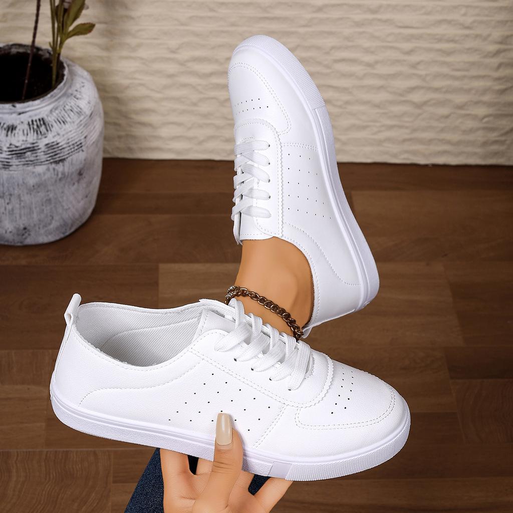 Spring and Autumn Round Toe Elegant Lace Up Breathable Casual Sports Shoes Fashionable New Comfortable Non Slip Women's Shoes