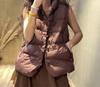 European and American style withdrawal genuine women's clothing winter new fashion design versatile warm vest jacket