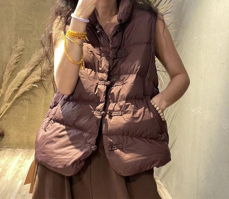 European and American style withdrawal genuine women's clothing winter new fashion design versatile warm vest jacket