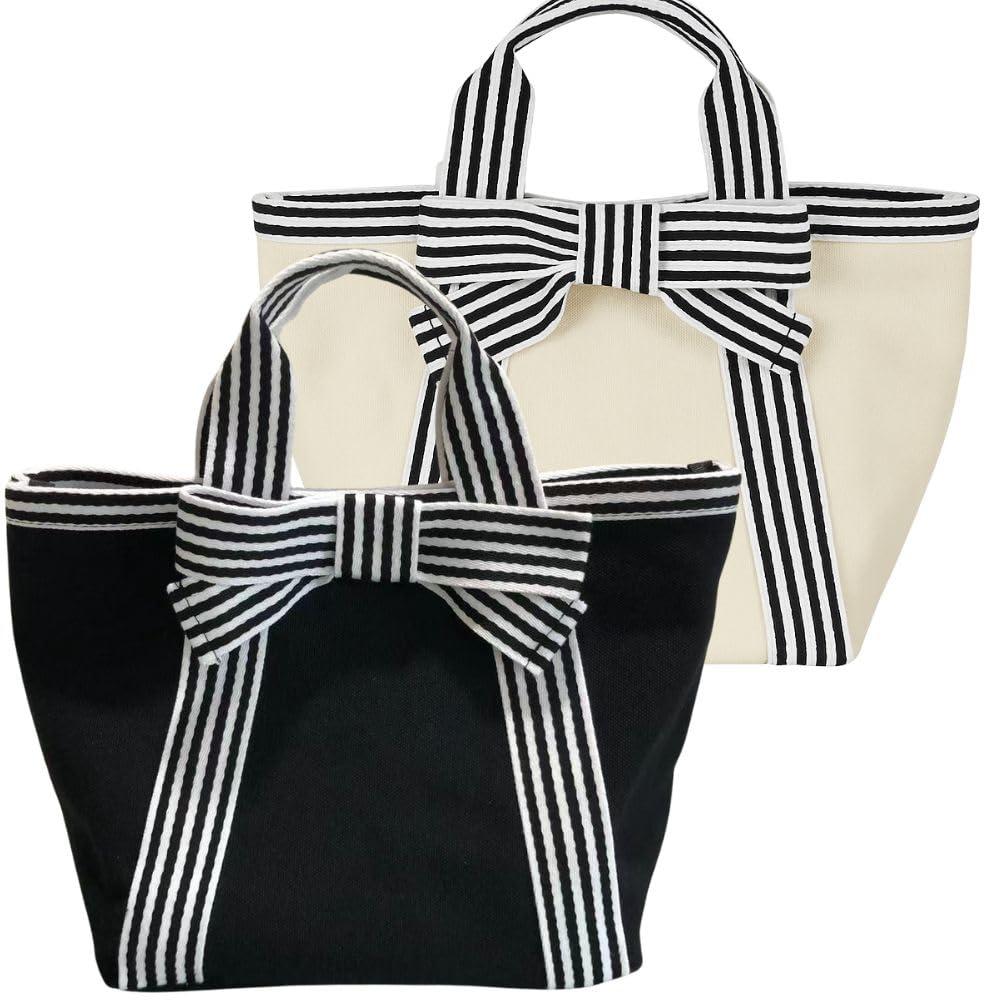 

CLAFTLAB SAIL Canvas Tote Bag, Fashionable Mini Tote Bag for Women, Perfect for Walking, Shopping, Commuting, Travel, and Work. Features a Ribbon