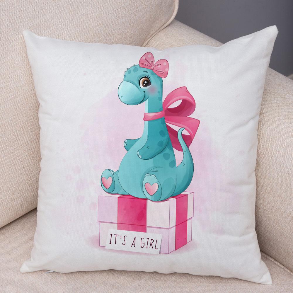 Husă de pernă Dinozaur Jurassic Desene Animat Decor Față de pernă Animal drăguț Camera copiilor Canapea Acasă Mașină