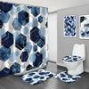 4PCS Flower Shower Curtain Set with Non-Slip Rugs Toilet Lid Cover and Bath Mat Black Shower Curtain Waterproof Bathroom Decor