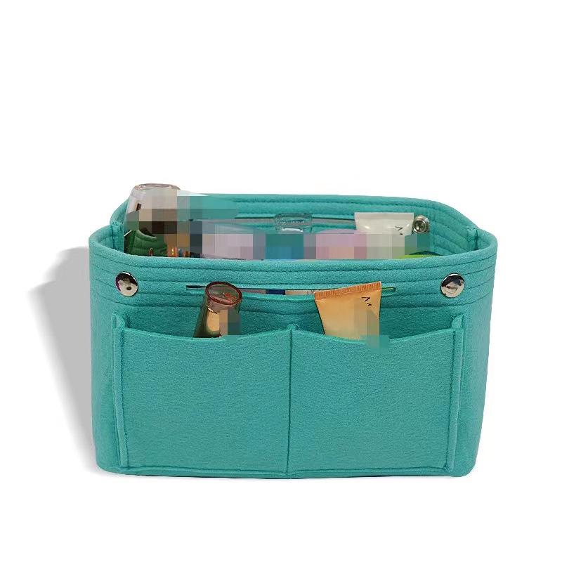 Large Capacity Felt Makeup Bag: Multifunctional Women's Travel Organizer with Snap Closure