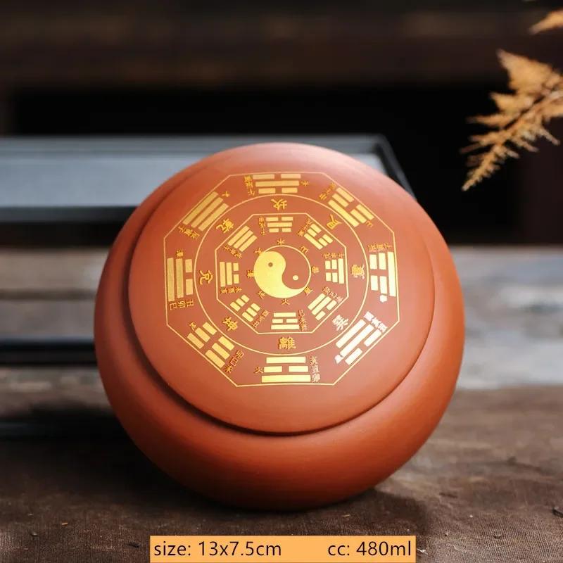 

480ml Chinese Purple Clay Tea Tin Sealed Pot White Tea Pu er Tea Storage Jar Home Portable Coffee Container Tea Accessories