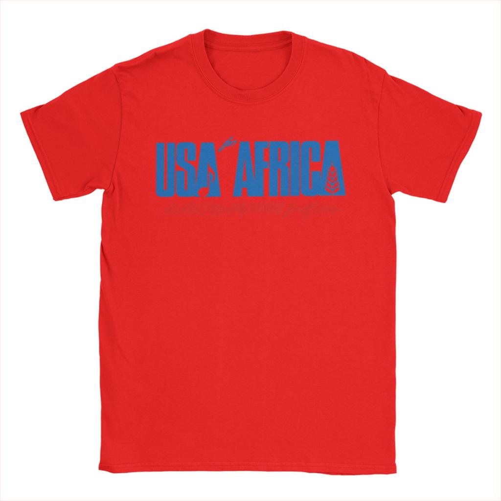 We Are the World Anniversary USA for Africa  T Shirt for Men 100 Cotton Crew Neck  Tee Shirt Short Sleeve Clothing Classic