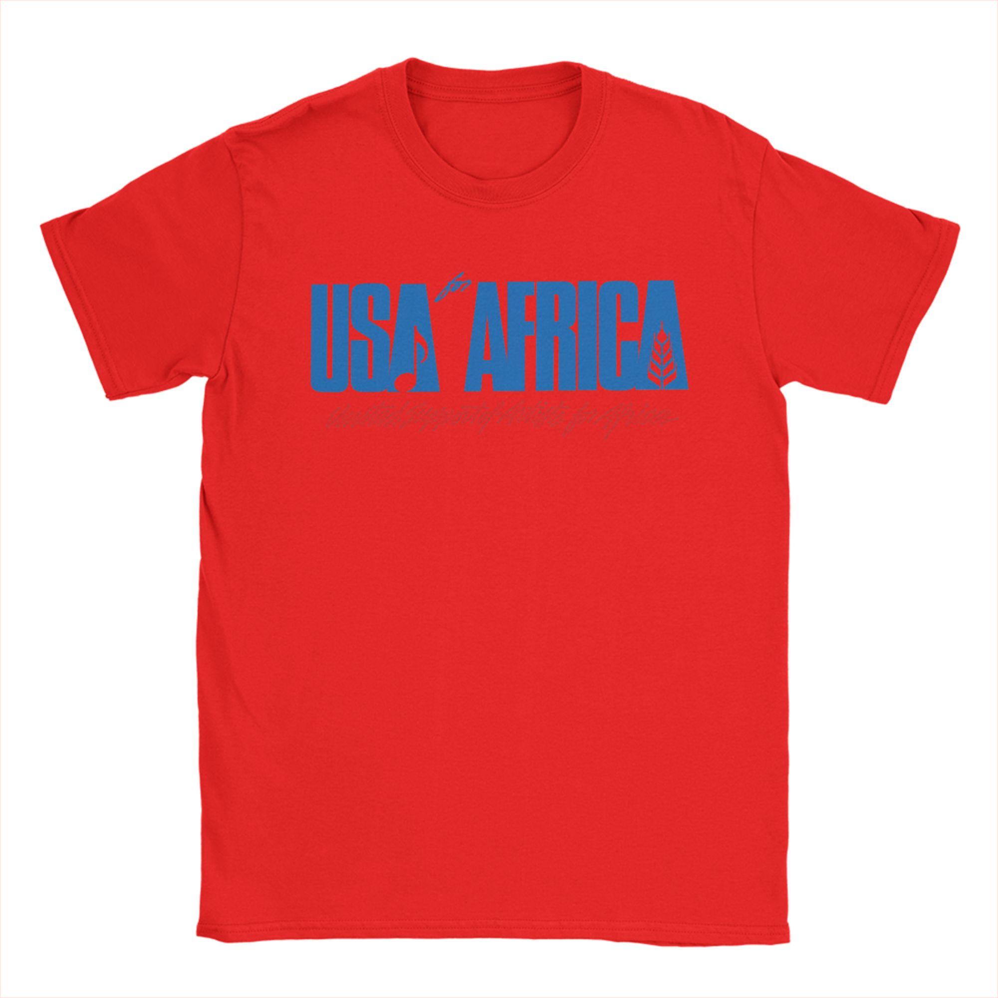 

We Are the World Anniversary USA for Africa T Shirt for Men 100 Cotton Crew Neck Tee Shirt Short Sleeve Clothing Classic S